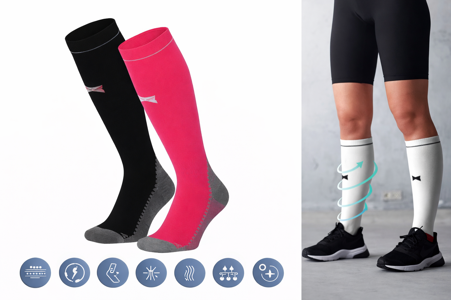 Sport Compressie sokken 2-PACK