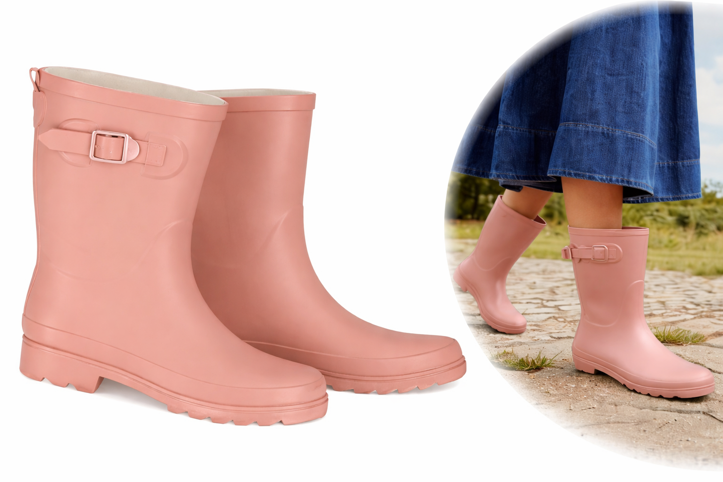 Dames Halfhoge Laarzen met Riem