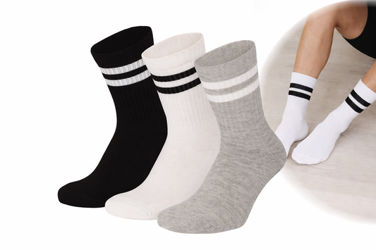 Fashion Sportsokken met Strepen 3pk