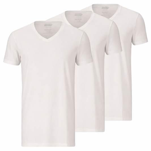 3 extra lange T-shirts met V-hals voor heren