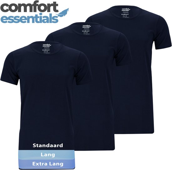 Comfort Essentials Heren T Shirts Extra Lang Ronde Hals 3pk