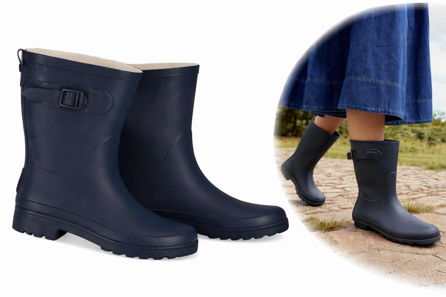 Dames Halfhoge Laarzen met Riem